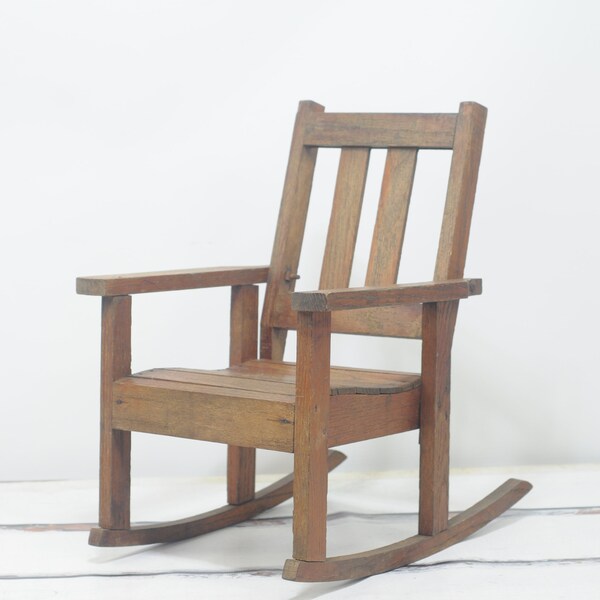 Antieke Mission Oak Schommelstoel Stickley Style Vintage Rocker Antieke Childs Rocker #2