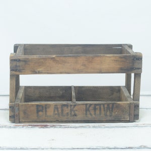 Rare  Early 1900s WoodBlack Kow Soda Pop Crate Peter Schille Bottling Co. of Columbus, Ohio Wood And Metal Soda Delivery Box