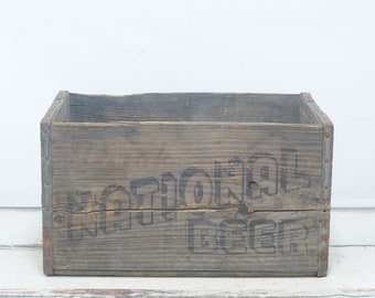 Caixa de cerveja nacional para bebida de madeira vintage sem Natty Boh Imagens Baltimore MD