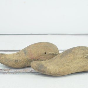 Pair of Antique Primitive Cobbler&#39;s Wooden Shoe Mold Mould Form Wood Shoe Mold Primitive Decor Rustic Decor Farmhouse Decor Cottage  Decor