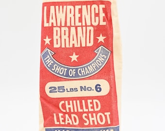 Vintage Lawrence Brand Chilled Lead Shot Bag No. 6 Lead Shot Ammo Bag Ammo Pouch