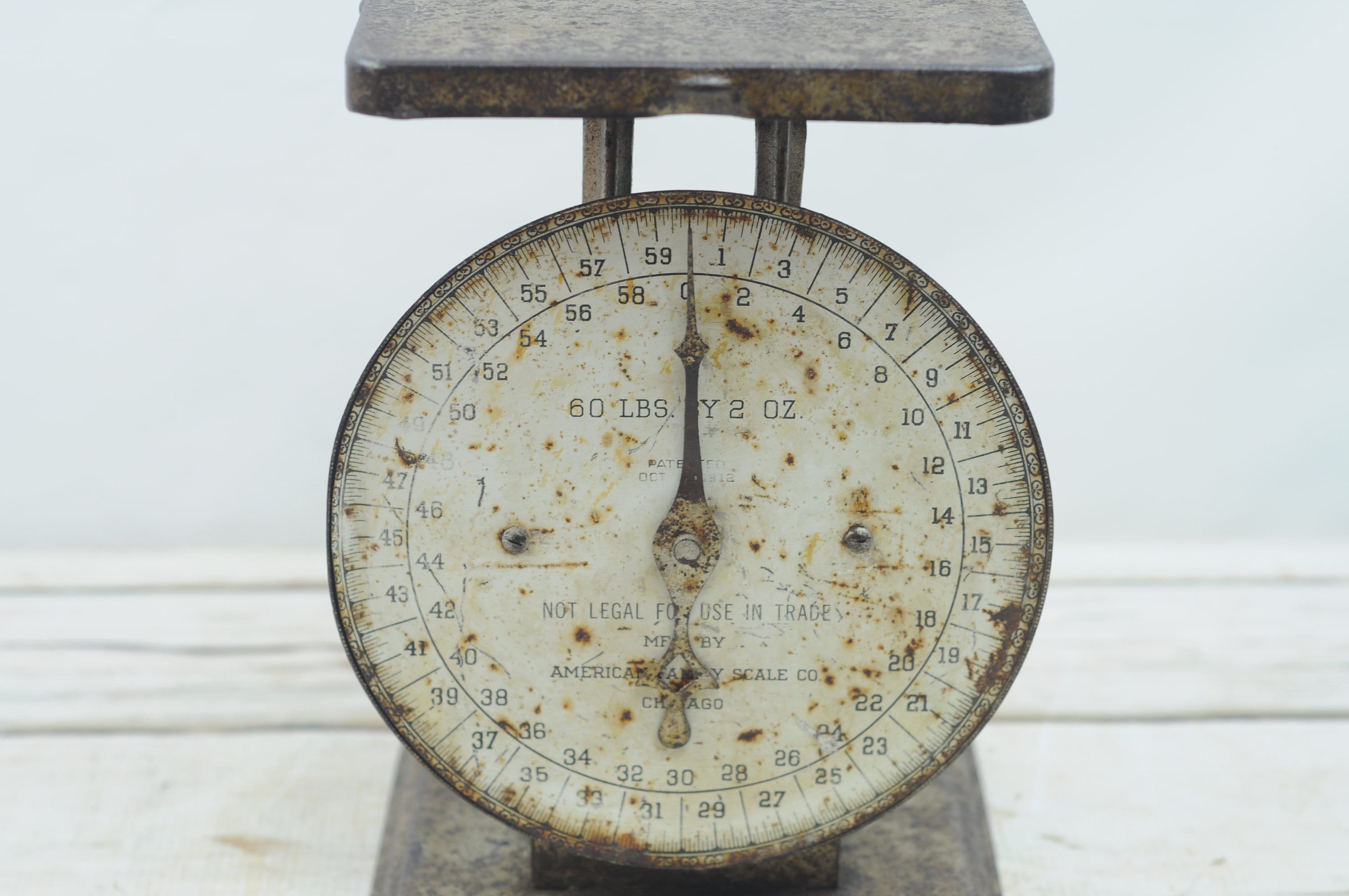 Antique . 1912 American Family 60 Pound Counter Scale Silver Kitchen ...