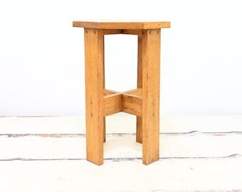 Mesa auxiliar de madera estilo Misión Arts and Crafts vintage para plantas y helechos, 45,7 cm de alto.