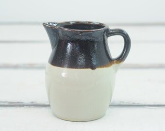 Vintage . RRP Roseville Pottery Two Tone Brown Pitcher Milk Pitcher Water Pitcher Stoneware Pitcher