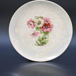 Antique . Dresden China Plate Soft White Blue Highlights  Pink White Flowers