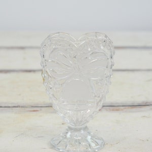 Vintage Footed Lead Crystal Vase Anna Hutte Heart Shaped Vase Bell Design 5&quot;H Wedding Gift Christmas Decor Gift