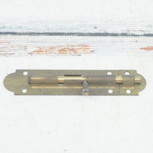 Vintage . Security Door Slide Latch 6.25&quot; Barrel Bolt Wrought Steel Door Lock +