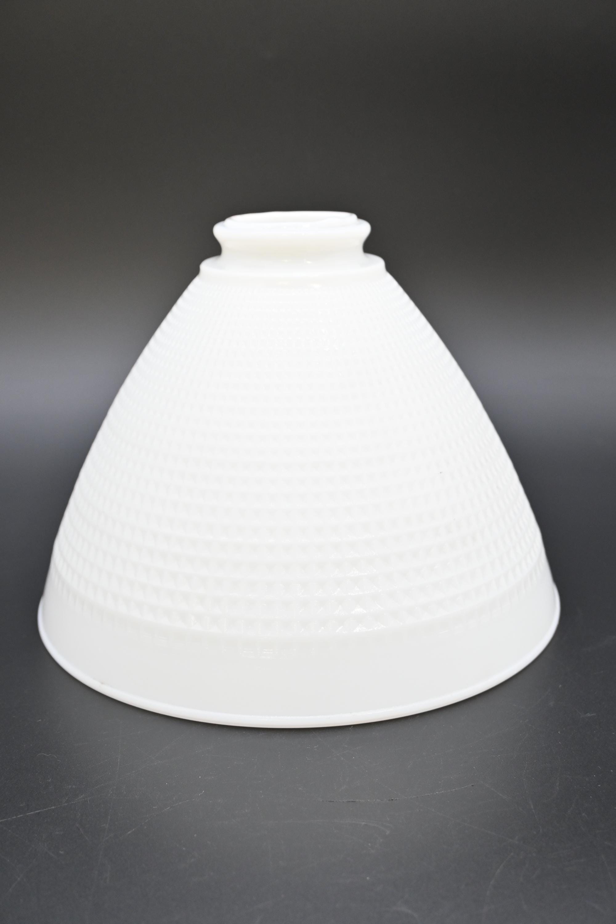 Glass Torchiere Diffuser Vintage Corning Milk Glass Lamp Shade Waffle 8