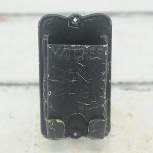 Vintage . Metal Box Metal Wall Box Match Box Match Holder Match Safe Chippy Paint +
