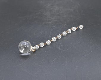 Vintage 1"D Crystal Ball 9 Faceted Balls, Hanging Prism Chandelier Feng Shui