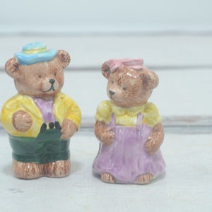 Saleiro ou pimenteiro de urso vintage Saleiro e pimenteiro de urso feminino colecionável +