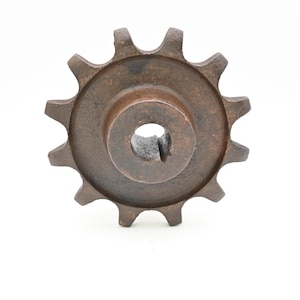 Vintage Industrial . Iron Wheel Gear Industrial Salvage Fabulous 7&quot; #12 Farm Tractor Gear Industrial Art Urban Art