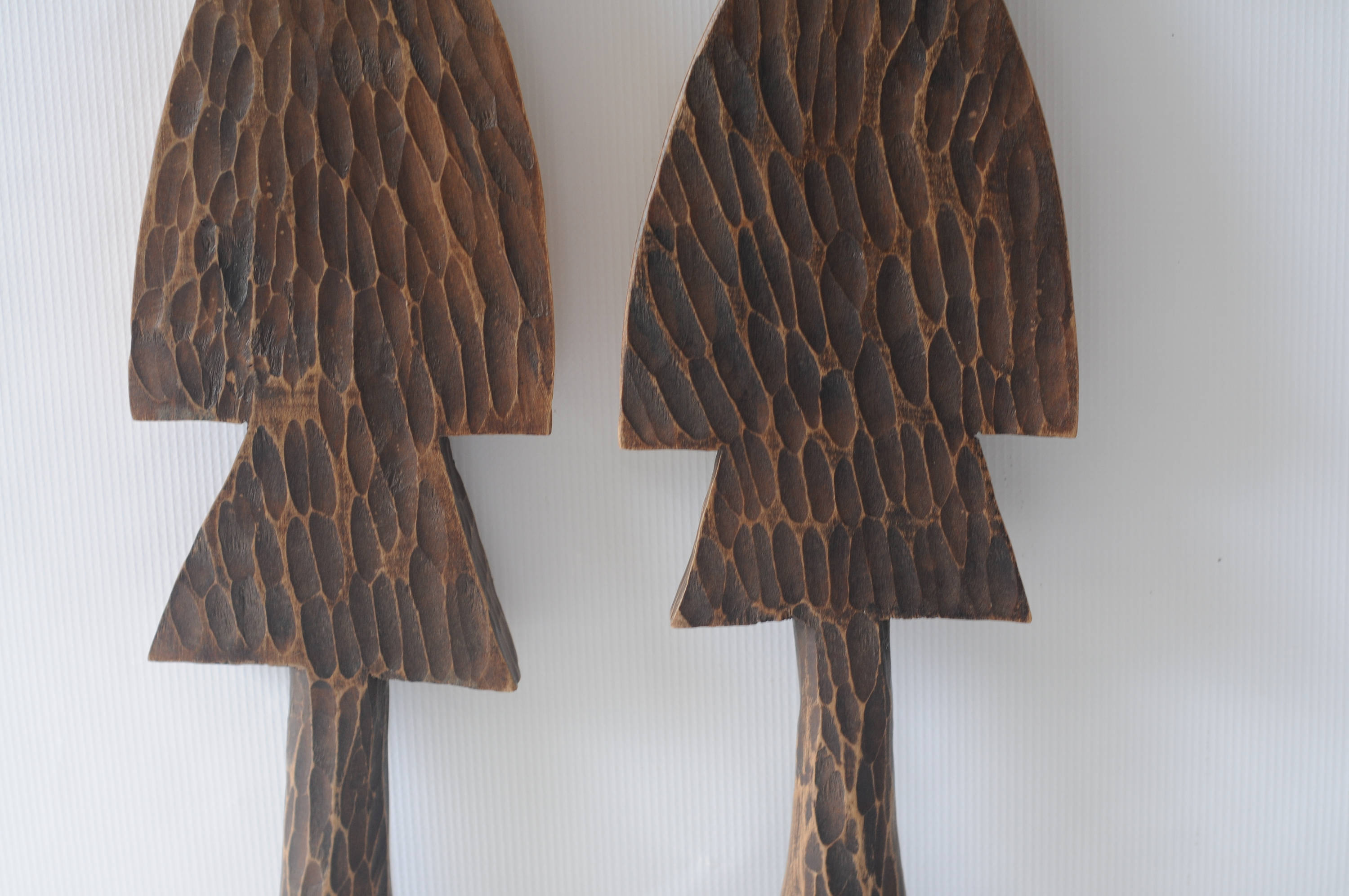 Vintage . Wood Hand Carved Fork and Spoon 31 Wall Decor | Etsy