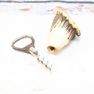 Vintage Williamson Cap Lifter and Corkscrew With Stag Antler Sheath