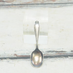 Vintage . Silver Plate Baby Spoon Initial Engraved C, Silver Baby Spoon Nursery Decor