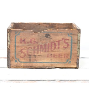 希少なアンティーク K G SCHMIDT 木製ビール木箱 輸送用木箱 ローガンズポート インディアナ