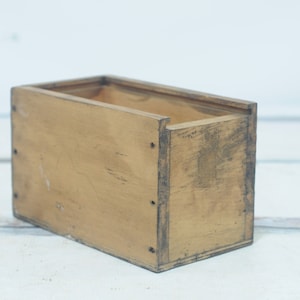 Vintage Wood Box Slide TopType Box(No Top) Storage Small Wood Trinket Box