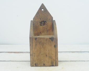 Primitive . Antique 1800&#39;S Folk Art Farmhouse Wood Candle Box Square Nails Primitive Decor Rustic Decor Farmhouse Decor PageScrappers +