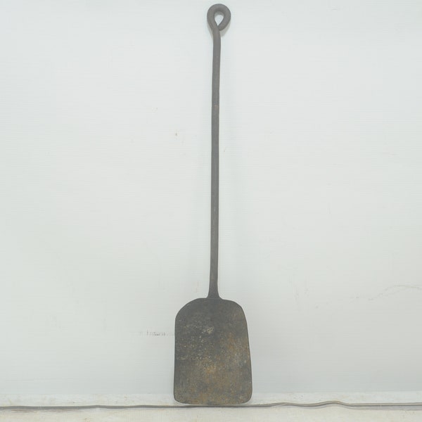 Antique . Forged Iron Shovel Fire Ash Removal Rustic Heavy Duty Shovel Scoop #4