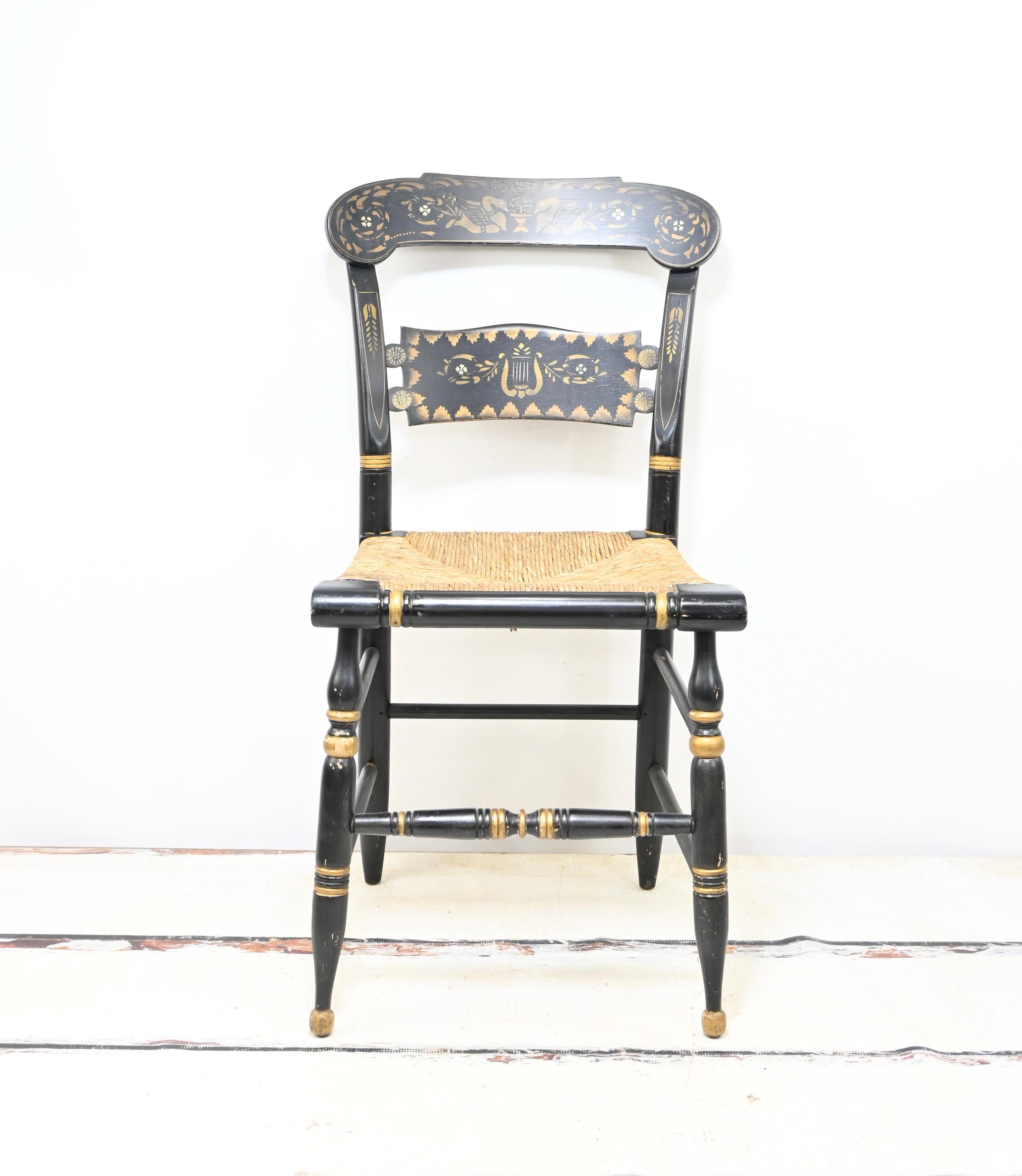 Genuine Hitchcock Chair ETHAN ALLEN Button Back Swan Details Woven