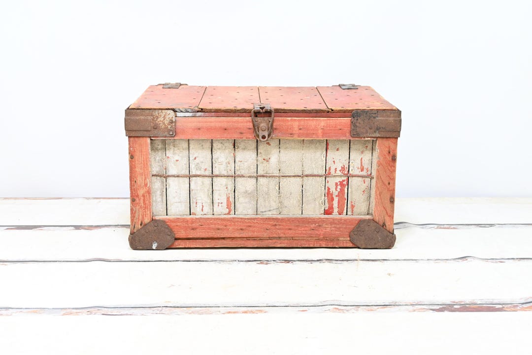 Rare Antique Anderson Basket Co Wooden Crate Box Chest Kroger