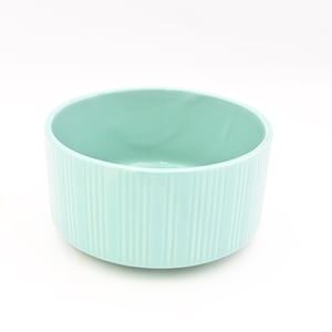 Vintage Robins Egg Blue CP Cookson Pottery 8137 Round Ribbed Planter Flower Pot