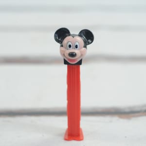 Vintage . Collectible Mickey Mouse Pez Candy Dispenser Red and Black With Feet