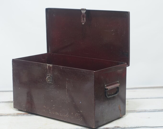 Metal Box Tool Box With Tray Vintage Metal Tool Box Vintage Metal Storage Box Etsy