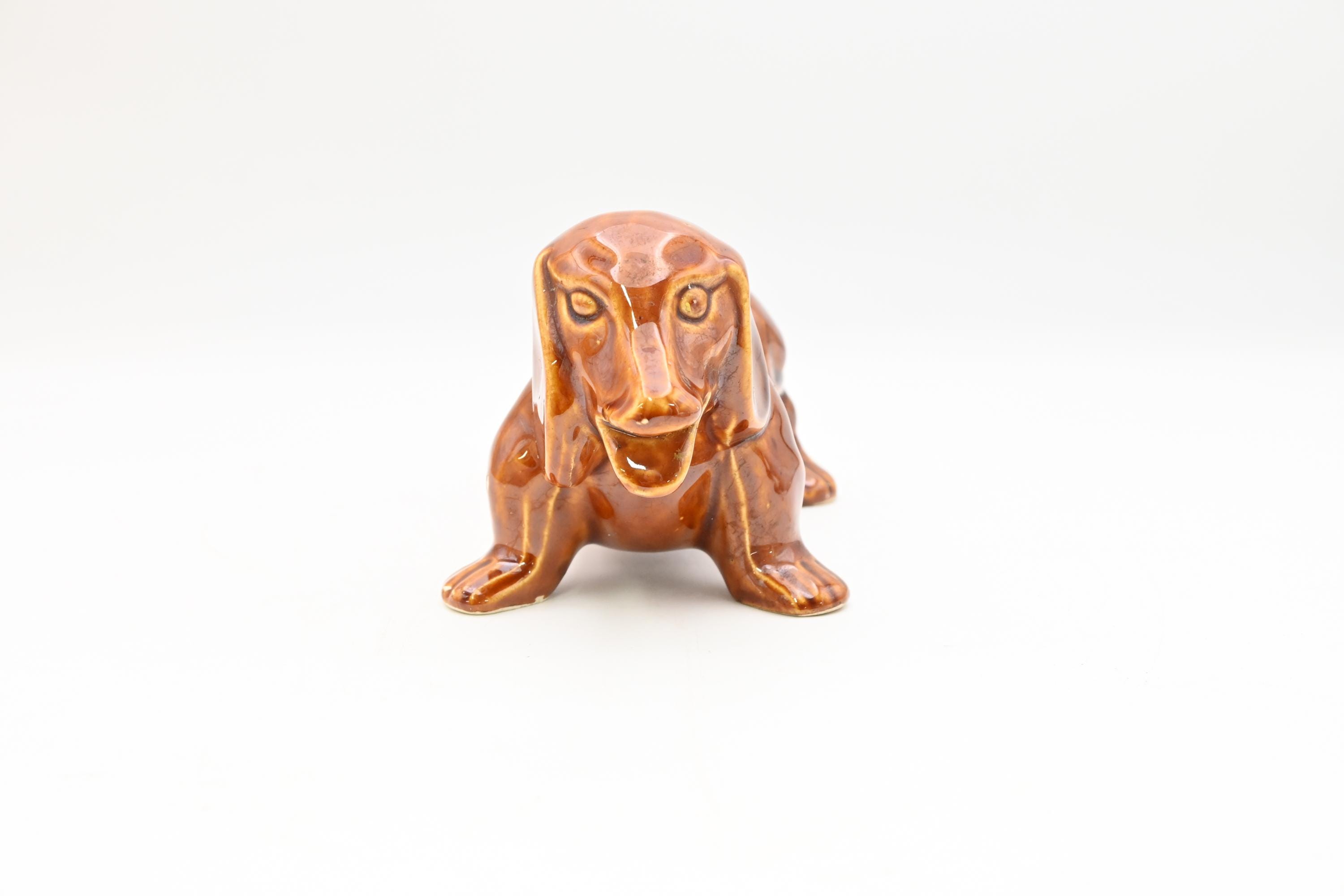 Vintage 1960'S-70'S MCM Dachshund Weiner Dog Brown Ceramic Pottery