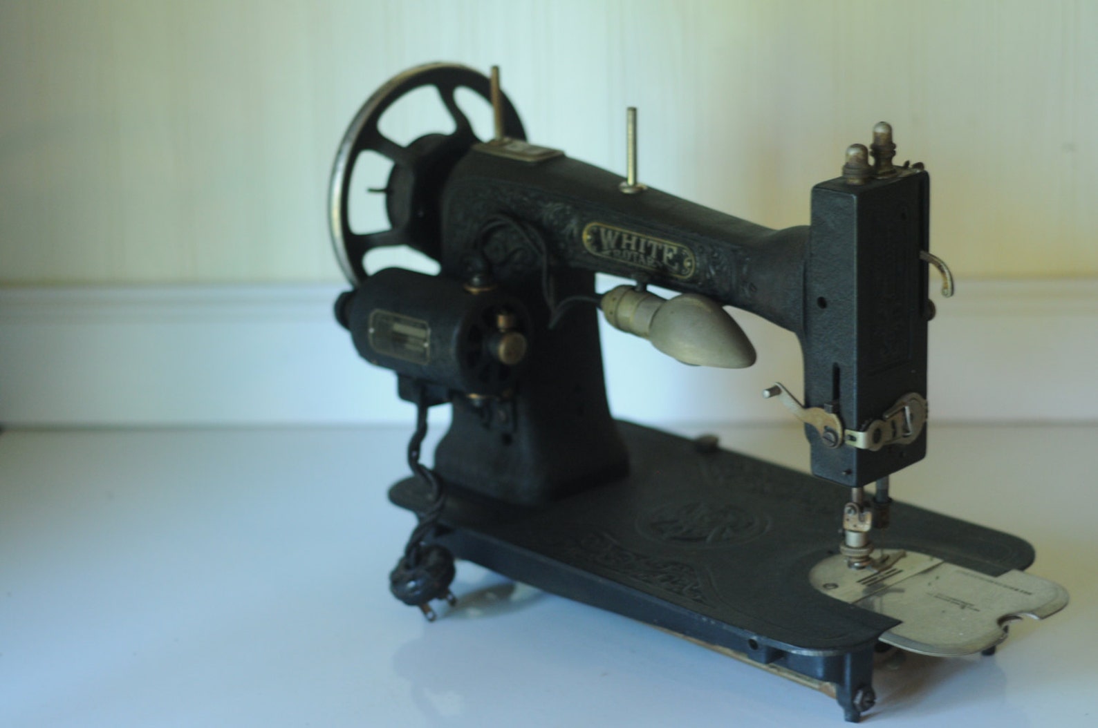 Antique White Rotary Sewing Machine Electric Sewing Machine | Etsy