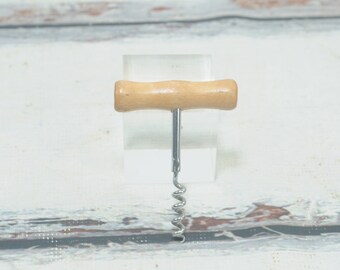Vintage.  Corkscrew With Wood Handle Wine Bottle Opener Bar Tool Barware Wine Bottle Opener