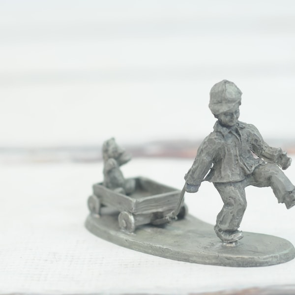 Pewter Boy Figurine Etsy