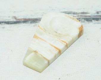 Cenicero vintage, ágata, mármol, granito, losa de piedra, soporte de joyería con acabado en forma Natural