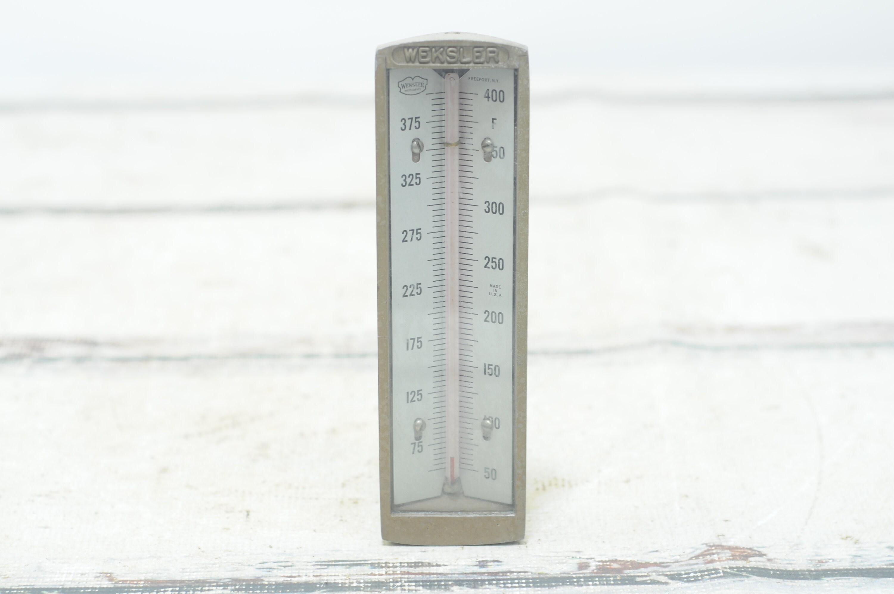 Vintage Brass Weksler Thermometer Of New York Steam Thermometer 50-400F