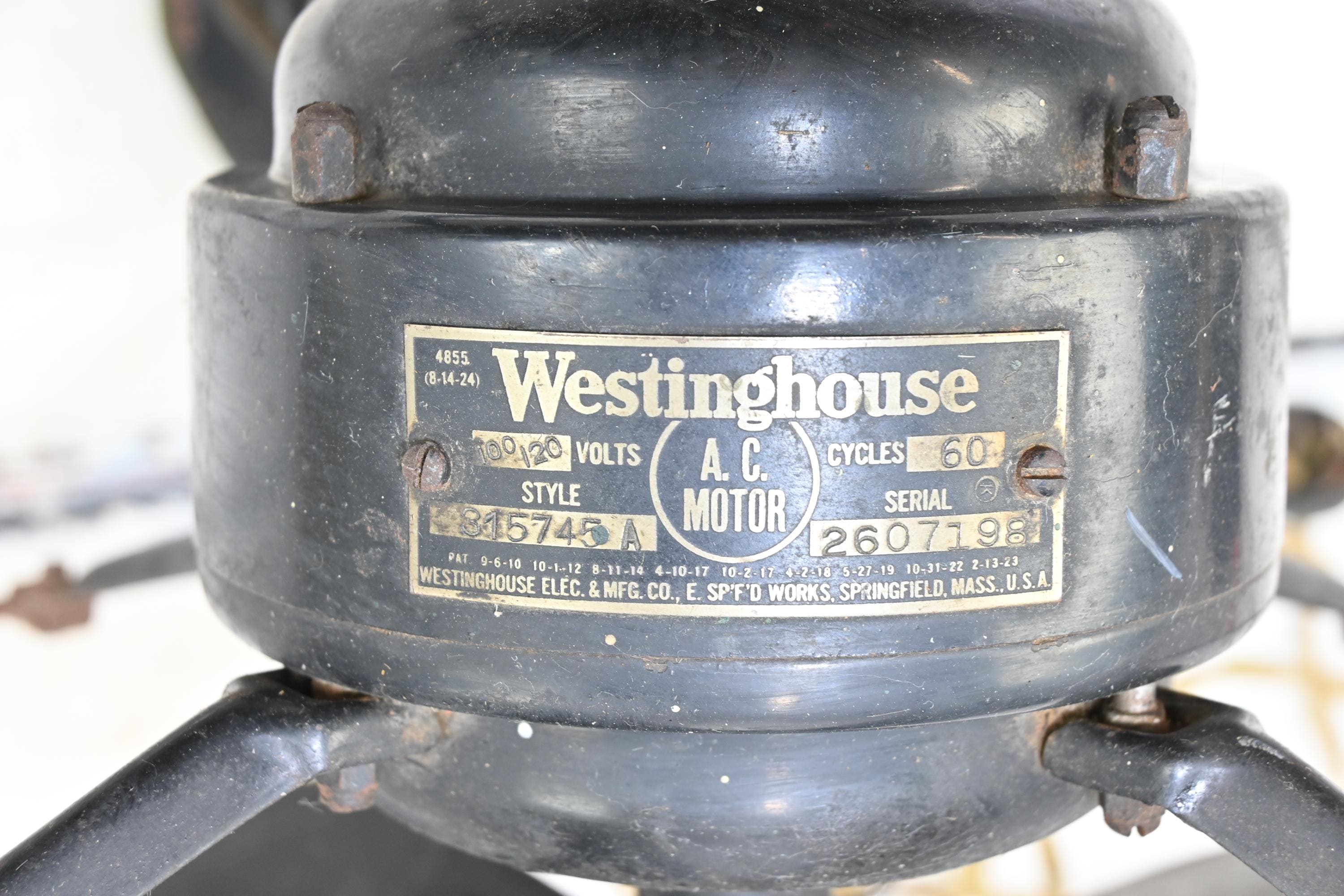 ★WESTINGHOUSE テーブルファン 扇風機 DFA5 2 アメリカ製 Antique Westinghouse Table Fan Made by Westinghouse MFG. Company