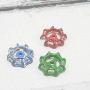 3 Vintage Water Valve Faucet Handles Knobs Steampunk Spigot Handles Hose Handle #9
