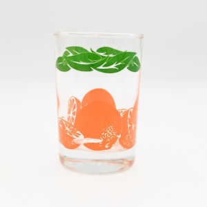 Vntage Anchor Hocking Juice Glasse Oranges 1987 Clear Glass 3.5&quot;H