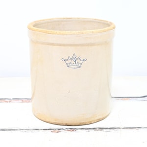 Vintage 3 Gallon Blue Crown Crock ROBINSON RANSBOTTOM Stoneware Vintage Salt Crock #2