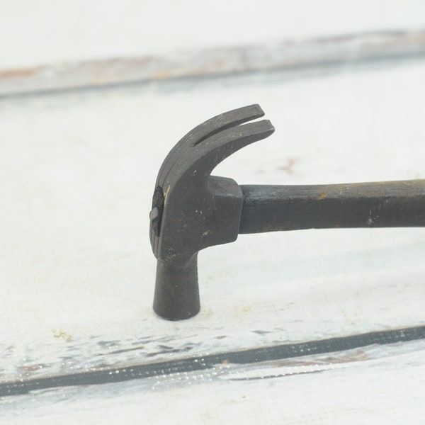 Vintage Small Flat Faced Curved Claw Hammer, C Hammond? 3.5" Head, Farrier, Leather Worker, Gunsmith