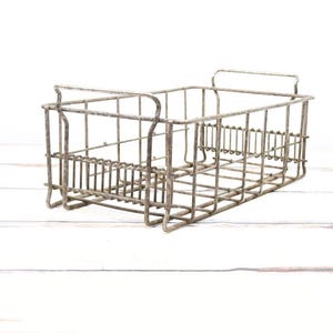 Vintage Wire Basket Large Industrial Vintage Basket With Grab Handles Metal Storage Basket