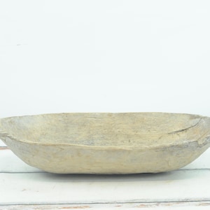 Antique.  19th C Primitive Hand Carved Wood Dough Trencher Bowl Folk Art AAFA +
