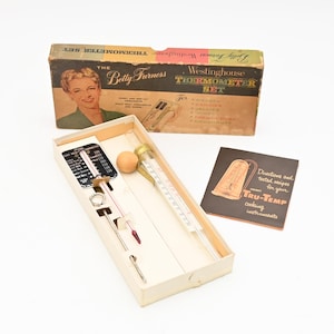 Vintage 1950s Betty Furness Westinghouse Chaney Thermometer Set NIB