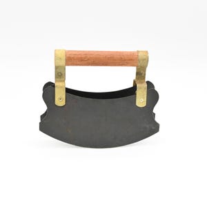 Vintage . Double Blade Steel Food Chopper Wood Handle Kitchen Utensil Black Chopper +