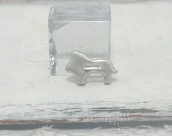Vintage . Lion Shaped Cookie Cutter Primitive Rustic Tin Cutter