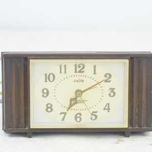 Vintage Uhr 1970er Woodbriar Dialite Westclox Wecker