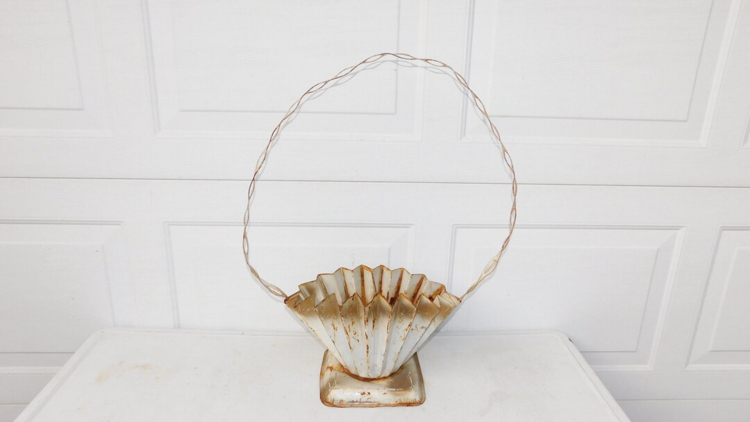 Vintage . Metal Flower Planter Cemetery Planter Metal Flower Etsy