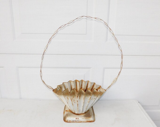 Vintage . Metal Flower Planter Cemetery Planter Metal Flower Pot Etsy