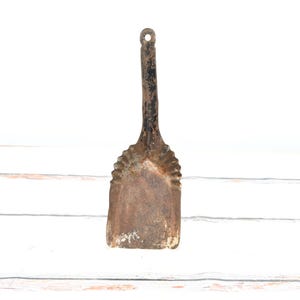 Vintage 14&quot; metalen brandschop asverwijdering korte steel rustieke zware scheplepel