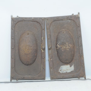 Antique Cast Iron and Metal Decorative Salvage Doors For Antique Stove Salvage
