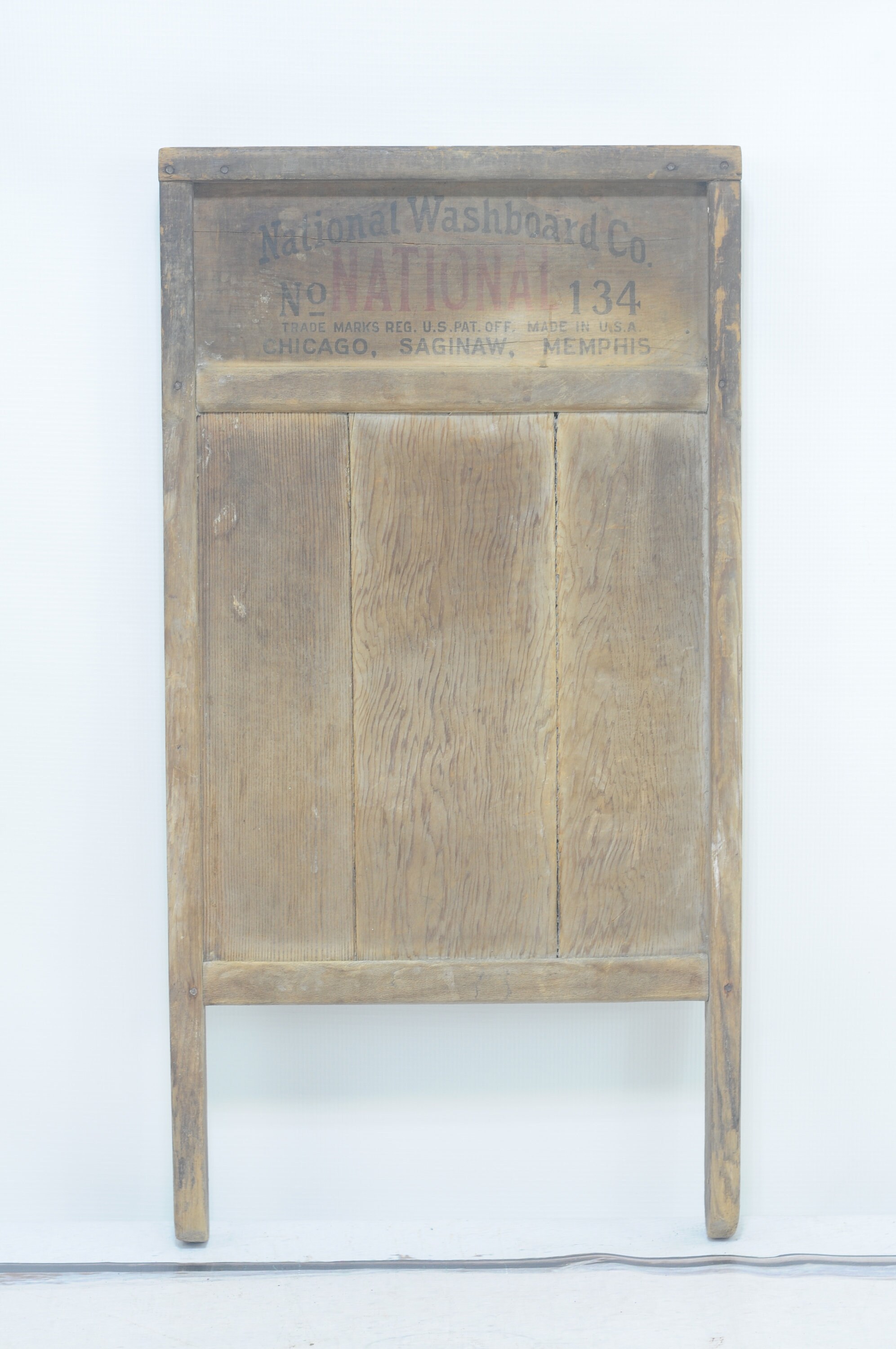 Vintage . Zinc and Wood Washboard National Washboard Co No 134